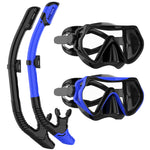 JRing Snorkel Mask Set with 180 Degree Tempered Glass Anti Fog Goggles
