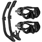 JRing Snorkel Mask Set with 180 Degree Tempered Glass Anti Fog Goggles